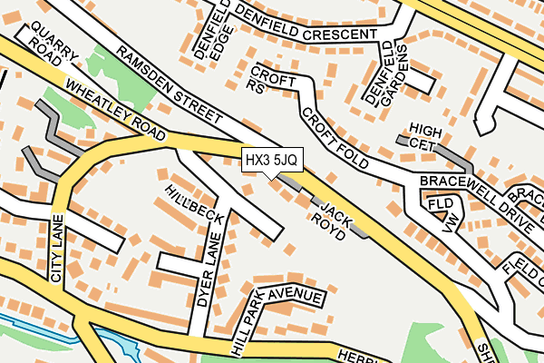 HX3 5JQ map - OS OpenMap – Local (Ordnance Survey)