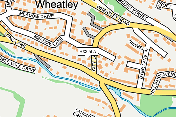 HX3 5LA map - OS OpenMap – Local (Ordnance Survey)