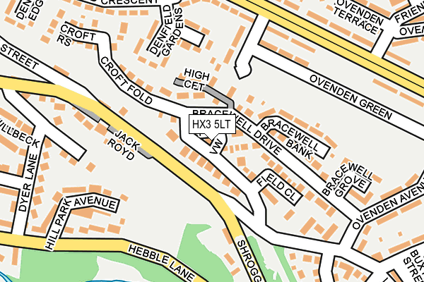 HX3 5LT map - OS OpenMap – Local (Ordnance Survey)