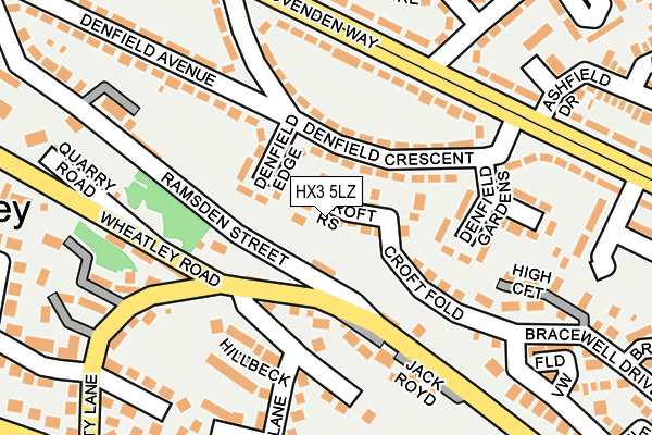 HX3 5LZ map - OS OpenMap – Local (Ordnance Survey)