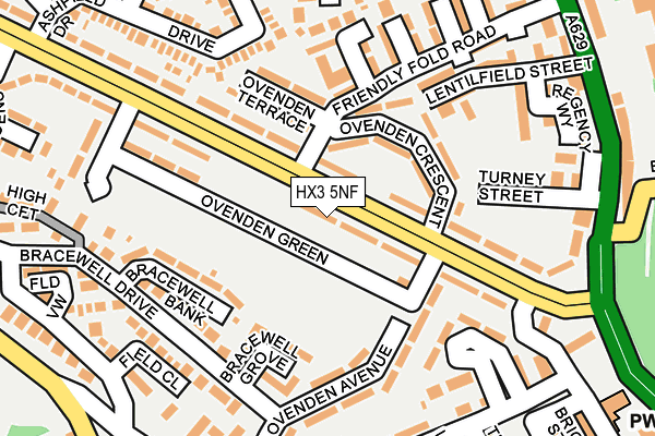 HX3 5NF map - OS OpenMap – Local (Ordnance Survey)