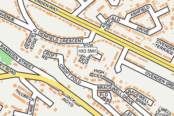 HX3 5NH map - OS OpenMap – Local (Ordnance Survey)