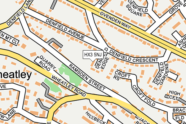 HX3 5NJ map - OS OpenMap – Local (Ordnance Survey)