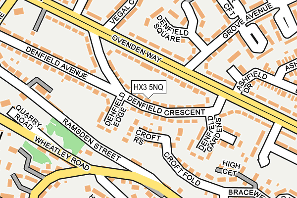 HX3 5NQ map - OS OpenMap – Local (Ordnance Survey)