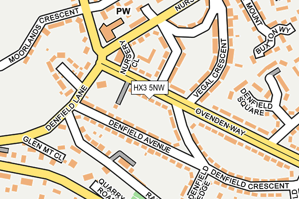 HX3 5NW map - OS OpenMap – Local (Ordnance Survey)