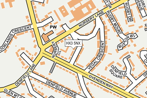 HX3 5NX map - OS OpenMap – Local (Ordnance Survey)