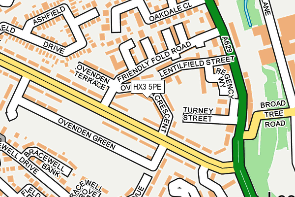 HX3 5PE map - OS OpenMap – Local (Ordnance Survey)