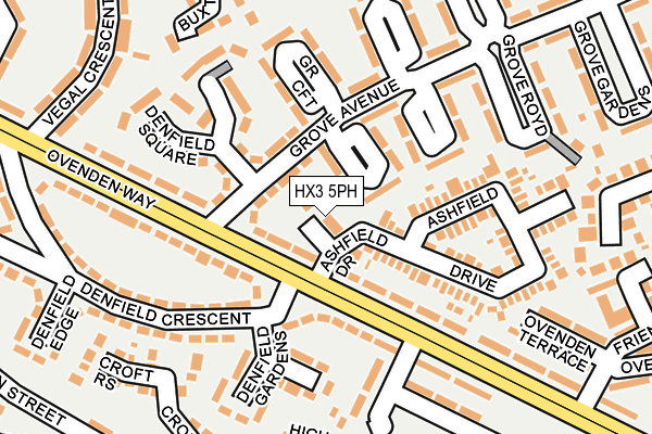 HX3 5PH map - OS OpenMap – Local (Ordnance Survey)