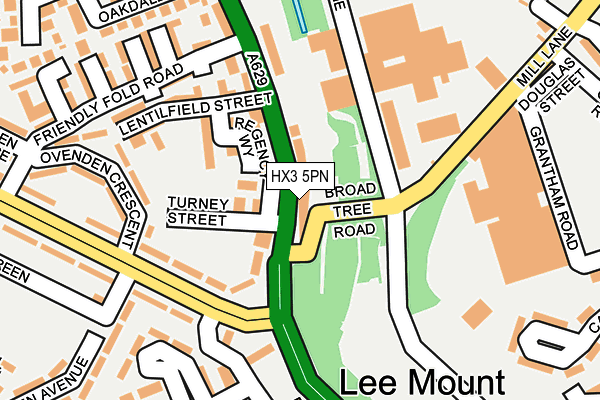 HX3 5PN map - OS OpenMap – Local (Ordnance Survey)