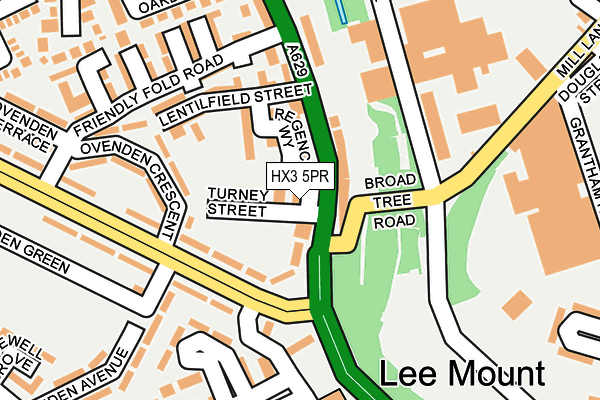 HX3 5PR map - OS OpenMap – Local (Ordnance Survey)