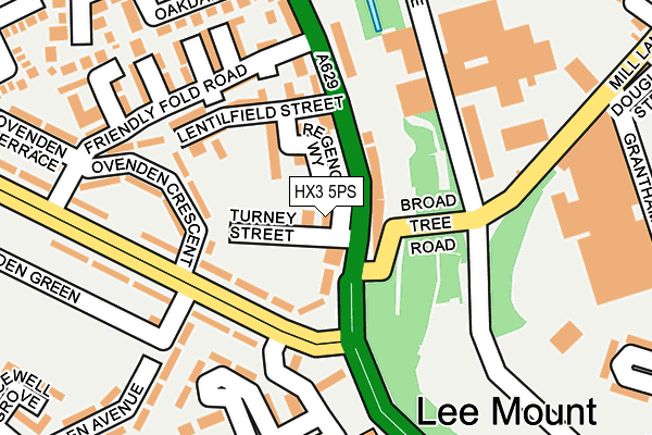 HX3 5PS map - OS OpenMap – Local (Ordnance Survey)