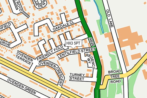 HX3 5PT map - OS OpenMap – Local (Ordnance Survey)