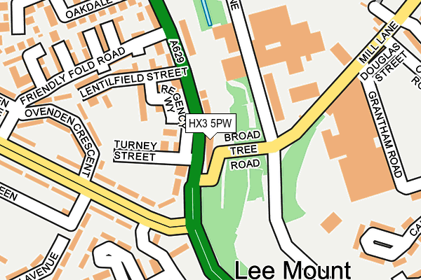 HX3 5PW map - OS OpenMap – Local (Ordnance Survey)