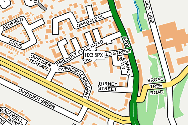 HX3 5PX map - OS OpenMap – Local (Ordnance Survey)