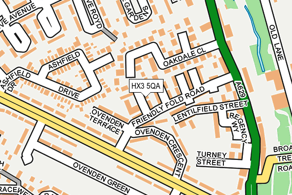 HX3 5QA map - OS OpenMap – Local (Ordnance Survey)