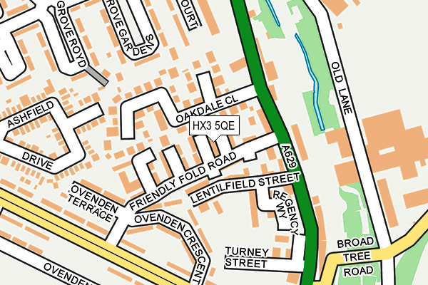 HX3 5QE map - OS OpenMap – Local (Ordnance Survey)