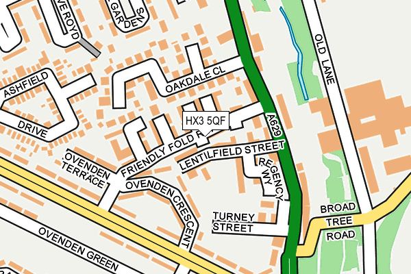 HX3 5QF map - OS OpenMap – Local (Ordnance Survey)