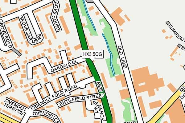 HX3 5QG map - OS OpenMap – Local (Ordnance Survey)