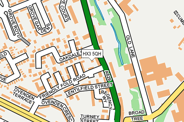 HX3 5QH map - OS OpenMap – Local (Ordnance Survey)