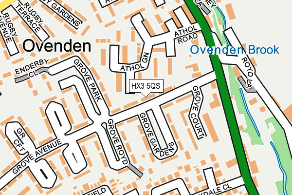 HX3 5QS map - OS OpenMap – Local (Ordnance Survey)