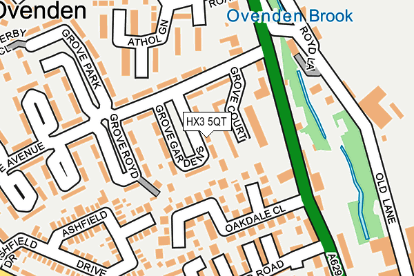 HX3 5QT map - OS OpenMap – Local (Ordnance Survey)