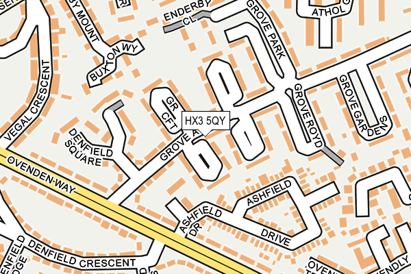 HX3 5QY map - OS OpenMap – Local (Ordnance Survey)
