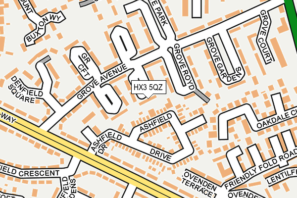 HX3 5QZ map - OS OpenMap – Local (Ordnance Survey)