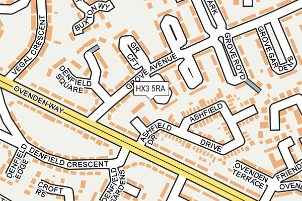 HX3 5RA map - OS OpenMap – Local (Ordnance Survey)