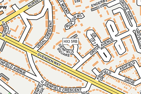 HX3 5RB map - OS OpenMap – Local (Ordnance Survey)