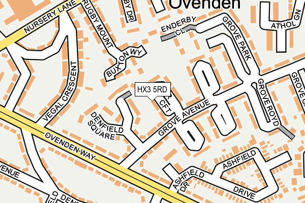 HX3 5RD map - OS OpenMap – Local (Ordnance Survey)