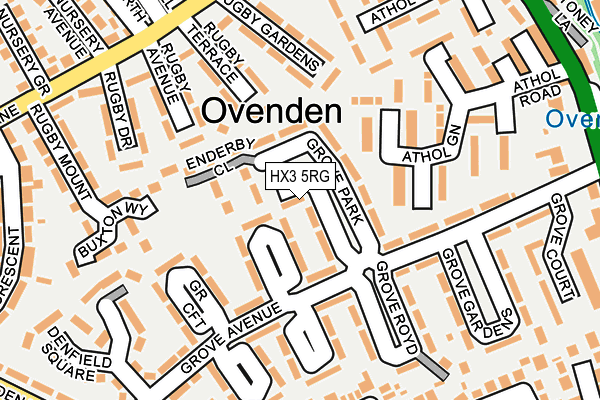 HX3 5RG map - OS OpenMap – Local (Ordnance Survey)
