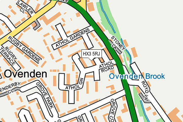 HX3 5RJ map - OS OpenMap – Local (Ordnance Survey)