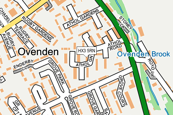 HX3 5RN map - OS OpenMap – Local (Ordnance Survey)