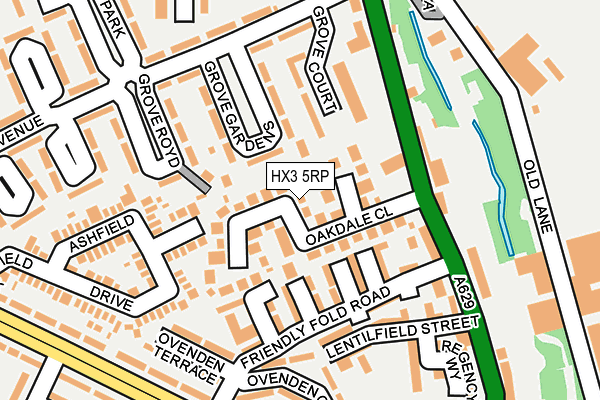 HX3 5RP map - OS OpenMap – Local (Ordnance Survey)