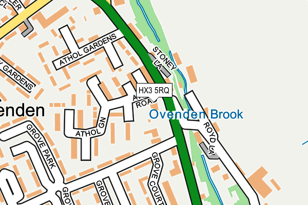 HX3 5RQ map - OS OpenMap – Local (Ordnance Survey)