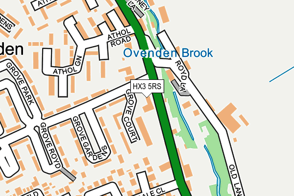 HX3 5RS map - OS OpenMap – Local (Ordnance Survey)