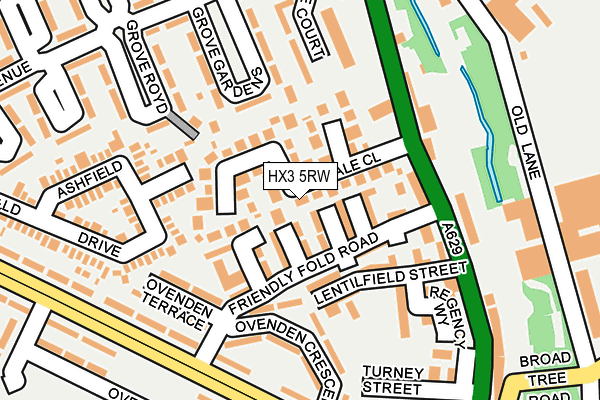 HX3 5RW map - OS OpenMap – Local (Ordnance Survey)