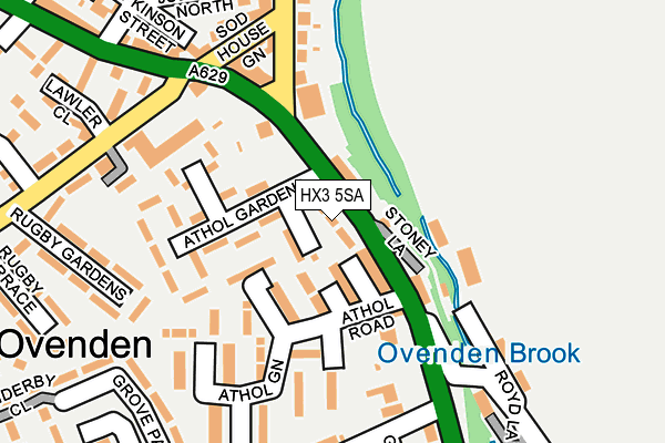 HX3 5SA map - OS OpenMap – Local (Ordnance Survey)