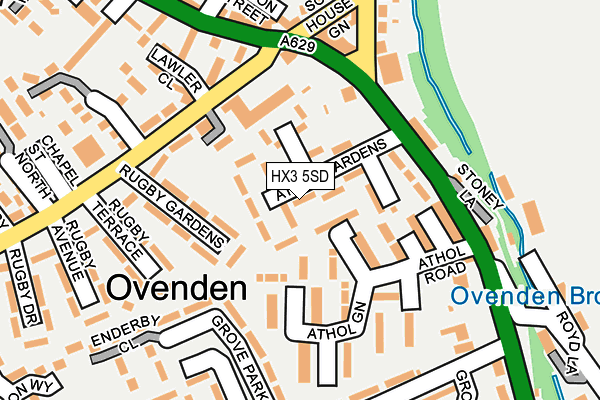 HX3 5SD map - OS OpenMap – Local (Ordnance Survey)