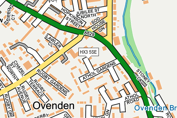 HX3 5SE map - OS OpenMap – Local (Ordnance Survey)