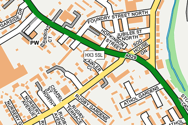 HX3 5SL map - OS OpenMap – Local (Ordnance Survey)