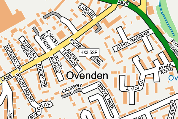 HX3 5SP map - OS OpenMap – Local (Ordnance Survey)