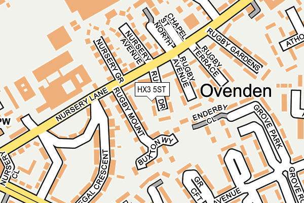 HX3 5ST map - OS OpenMap – Local (Ordnance Survey)