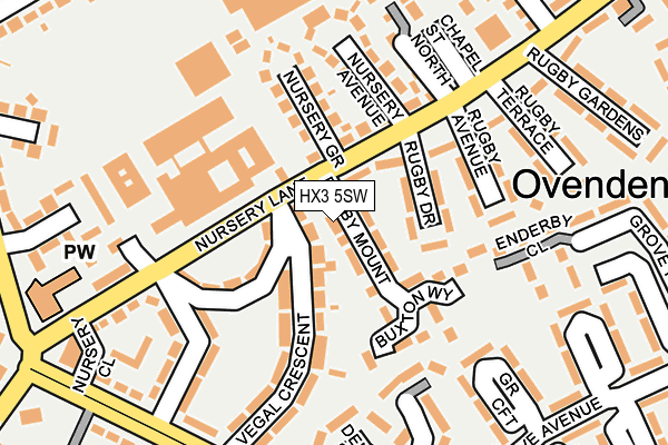 HX3 5SW map - OS OpenMap – Local (Ordnance Survey)