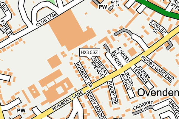 HX3 5SZ map - OS OpenMap – Local (Ordnance Survey)