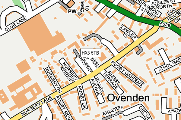 HX3 5TB map - OS OpenMap – Local (Ordnance Survey)