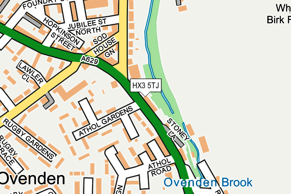 HX3 5TJ map - OS OpenMap – Local (Ordnance Survey)