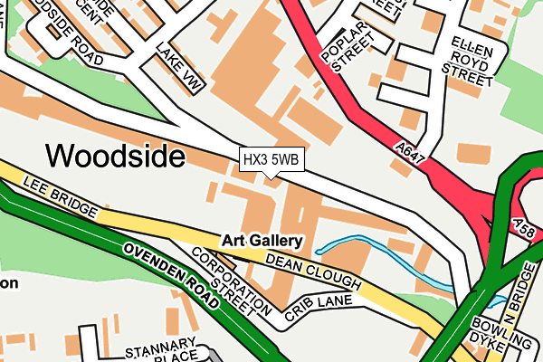 HX3 5WB map - OS OpenMap – Local (Ordnance Survey)