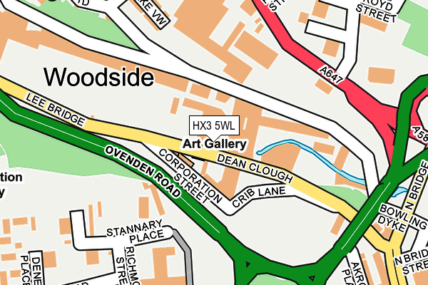 HX3 5WL map - OS OpenMap – Local (Ordnance Survey)