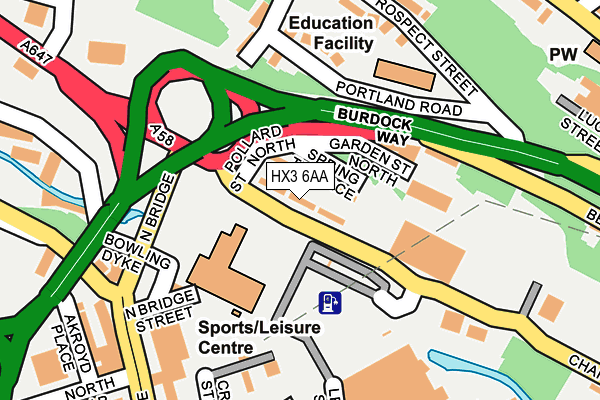 HX3 6AA map - OS OpenMap – Local (Ordnance Survey)